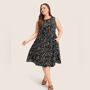 Allover Print Pocket Flutter Crossover Ruched Tank